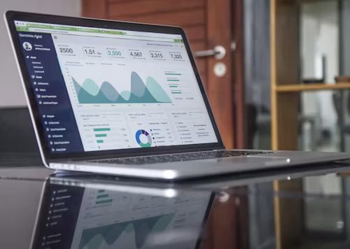 Analytics dashboard on laptop